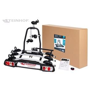 Steinhof Veturo 3 Silver Tow Bar Mounted Bike Rack (Wheel Support) for 3 Bikes