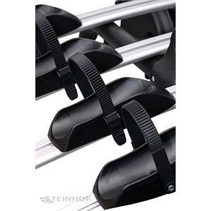Steinhof Veturo 4 Silver Tow Bar Mounted Bike Rack (Wheel Support) for 4 Bikes