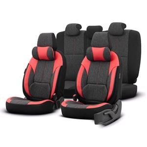 Seat Covers, Premium Linen Car Seat Covers VOYAGER SERIES with 2 Neck Pillows   Red Black For Seat IBIZA Mk II 1993 1999, Otom