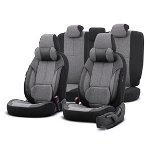 Seat Covers, Premium Linen Car Seat Covers VOYAGER SERIES with 2 Neck Pillows   Smoked For Seat LEON 2012 2019, Otom