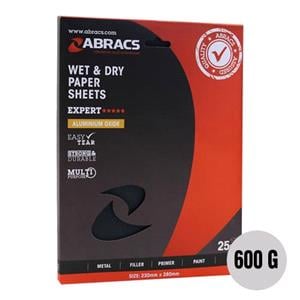 Sanding Sheets, Abracs 600 grit Wet & Dry Paper Pack of 25, ABRACS