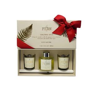 Gifts, Wild Fern Christmas Trio Gift Set   Candles & Diffuser, Eau Lovely