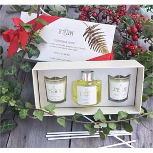 Gifts, Wild Fern Christmas Candle Trio Gift Set   Candles & Diffuser, Eau Lovely