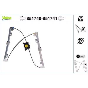 Window Regulators, Valeo Left Front Window Regulator (Without Motor)    851740, Valeo