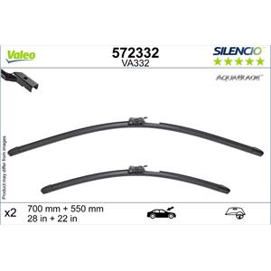 Wiper Blades, Valeo VA332 Silencio AquaBlade Heated Flat Wiper Blades Set (700/550mm) for BMW iX 2021 Onwards, Valeo