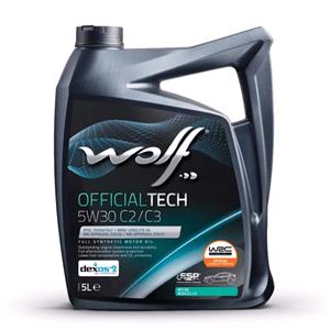 Engine Oils, Wolf OfficialTech 5W30 C2/C3 Synthetic Engine Oil   5 Litre, WOLF