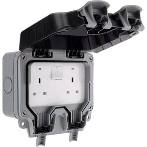 Site Power and Lighting, BG Nexus Storm IP66 Weatherproof Double Switched 13A Power Socket, BG Electrical