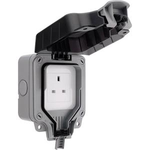 Site Power and Lighting, BG Nexus Storm IP66 Weatherproof Single Unswitched 13A Power Socket, BG Electrical