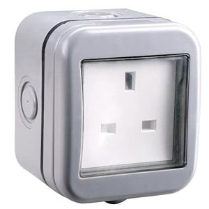 Site Power and Lighting, BG IP55 Weatherproof Single Unswitched 13A Power Socket, BG Electrical