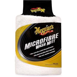 Cloths, Sponges and Wadding, Meguiars Super Thick Microfibre Wash Mitt Car Wash or Buff Mitt Bonnet Cleaner, Meguiars