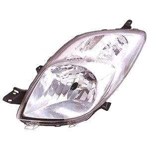 Lights, Left Headlamp (Halogen, Takes H4 Bulb, Supplied With Motor) for Toyota YARIS 2006 2009, 