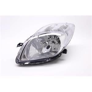 Lights, Left Headlamp (Halogen, Takes H4 Bulb, Supplied With Motor, Original Equipment) for Toyota YARIS 2009 2011, 