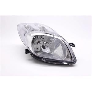 Lights, Right Headlamp (Halogen, Takes H4 Bulb, Supplied With Motor, Original Equipment) for Toyota YARIS 2009 2011, 