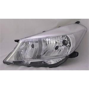 Lights, Left Headlamp (Halogen, Takes H4 Bulb, Supplied Without Bulbs, Original Equipment) for Toyota YARIS/VITZ 210 2014, 