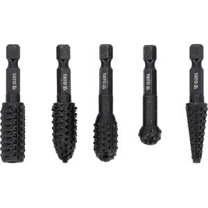 Drill Bit Sets, Yato Rotary Files for Wood Hex Set   5 Piece, YATO