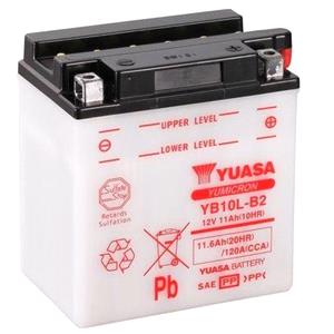 Motorcycle Batteries, Yuasa Motorcycle Battery   YuMicron YB10L B2 12V Battery, Dry Charged, Combi Pack, Contains 1 Battery, Acid Not Included, YUASA