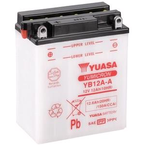 Motorcycle Batteries, Yuasa Motorcycle Battery   YB12A A (CP) 12V Yuasa YuMicron Battery, Combi Pack, Contains 1 Battery and 1 Acid Pack, YUASA