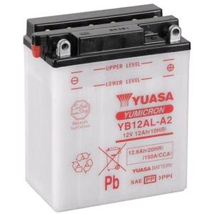 Motorcycle Batteries, Yuasa Motorcycle Battery   YuMicron YB12AL A2 12V Battery, Combi Pack, Contains 1 Battery and 1 Acid Pack, YUASA