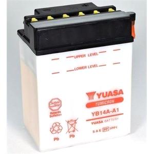 Motorcycle Batteries, Yuasa Motorcycle Battery   YuMicron YB14A A1 12V Battery, Dry Charged, Contains 1 Battery, Acid Not Included, YUASA