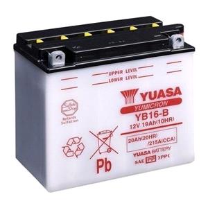Motorcycle Batteries, Yuasa Motorcycle Battery   YuMicron YB16 B 12V Battery, Combi Pack, Contains 1 Battery and 1 Acid Pack, YUASA