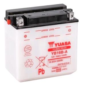 Motorcycle Batteries, Yuasa Motorcycle Battery   YuMicron YB16B A 12V Battery, Dry Charged, Contains 1 Battery, Acid Not Included, YUASA