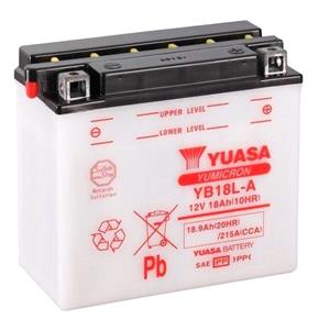 Motorcycle Batteries, Yuasa Motorcycle Battery   YuMicron YB18L A 12V Battery, Combi Pack, Contains 1 Battery and 1 Acid Pack, YUASA