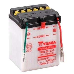 Motorcycle Batteries, Yuasa Motorcycle Battery   YuMicron YB2.5L C 2 12V Battery, Dry Charged, Contains 1 Battery, Acid Not Included, YUASA