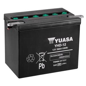 Motorcycle Batteries, Yuasa Motorcycle Battery   YHD 12 12V Conventional Battery, Dry Charged, Contains 1 Battery, Acid Not Included, YUASA