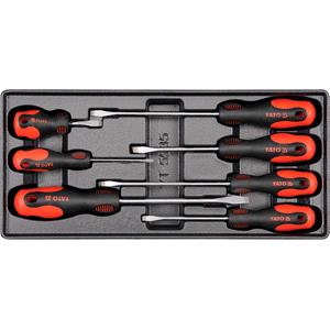 Screwdriver Sets, PVC TRAY WITH 7PCS SLOTTED SCREWDRIVERS, YATO