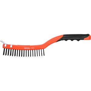 Wire Brushes, WIRE BRUSH 3x19 ROWS L=340MM W. SCRAPER, YATO