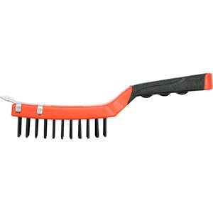 Wire Brushes, WIRE BRUSH 4x11 ROWS L=290MM W. SCRAPER, YATO