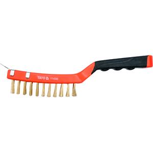 Wire Brushes, WIRE BRUSH 4x11 ROWS L=290MM W. SCRAPER, YATO