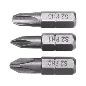 Screwdriver Sets, SCREWDRIVER BITS 1/4 25MM PH1 2 PH3 3PCS, YATO