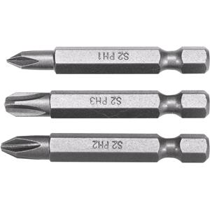 Screwdriver Sets, SCREWDRIVER BITS 1/4 50MM PH1 2 PH3 3PCS, YATO
