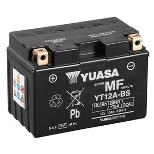 Motorcycle Batteries, Yuasa Motorcycle Battery   YT Maintenance Free YT12A BS 12V Battery, Combi Pack, Contains 1 Battery and 1 Acid Pack, YUASA