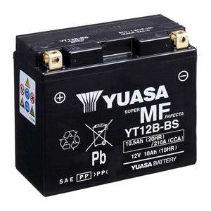 Motorcycle Batteries, Yuasa Motorcycle Battery   YT Maintenance Free YT12B BS 12V Battery, Combi Pack, Contains 1 Battery and 1 Acid Pack, YUASA