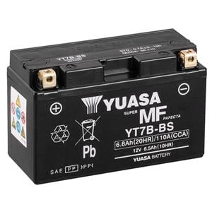 Motorcycle Batteries, Yuasa Motorcycle Battery   YT Maintenance Free YT7B BS 12V Battery, Combi Pack, Contains 1 Battery and 1 Acid Pack, YUASA