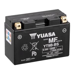 Motorcycle Batteries, Yuasa Motorcycle Battery   YT Maintenance Free YT9B BS 12V Battery, Combi Pack, Contains 1 Battery and 1 Acid Pack, YUASA