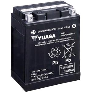 Motorcycle Batteries, Yuasa Motorcycle Battery   YTX High Performance YTX14AH BS 12V Battery, Combi Pack, Contains 1 Battery and 1 Acid Pack, YUASA