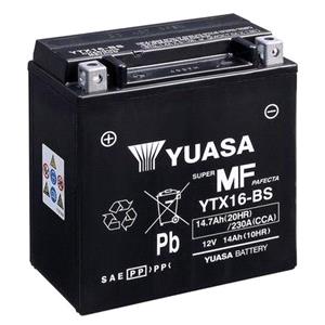 Motorcycle Batteries, Yuasa Motorcycle Battery   YT Maintenance Free YTX16 BS 12V Battery, Combi Pack, Contains 1 Battery and 1 Acid Pack, YUASA