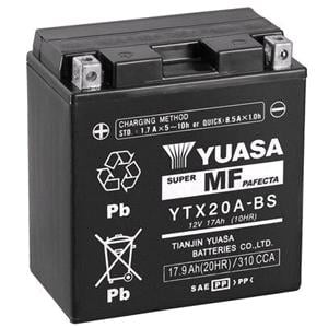 Motorcycle Batteries, Yuasa Motorcycle Battery   YT Maintenance Free YTX20A BS 12V Battery, Combi Pack, Contains 1 Battery and 1 Acid Pack, YUASA