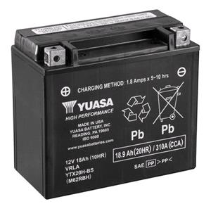 Motorcycle Batteries, Yuasa Motorcycle Battery   YTX High Performance YTX20H BS 12V Battery, Combi Pack, Contains 1 Battery and 1 Acid Pack, YUASA