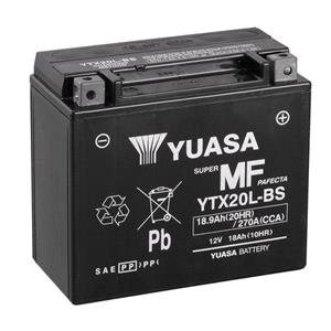 Motorcycle Batteries, Yuasa Motorcycle Battery   YT Maintenance Free YTX20L BS 12V Battery, Combi Pack, Contains 1 Battery and 1 Acid Pack, YUASA