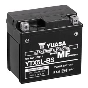 Motorcycle Batteries, Yuasa Motorcycle Battery   YT Maintenance Free YT5L BS 12V Battery, Combi Pack, Contains 1 Battery and 1 Acid Pack, YUASA
