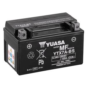 Motorcycle Batteries, Yuasa Motorcycle Battery   YT Maintenance Free YTX7A BS 12V Battery, Combi Pack, Contains 1 Battery and 1 Acid Pack, YUASA
