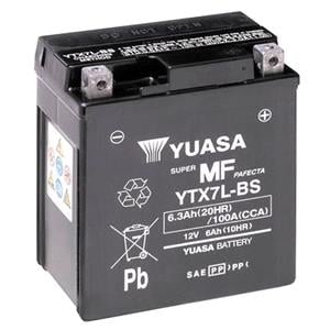 Motorcycle Batteries, Yuasa Motorcycle Battery   YT Maintenance Free YTX7L BS 12V Battery, Combi Pack, Contains 1 Battery and 1 Acid Pack, YUASA