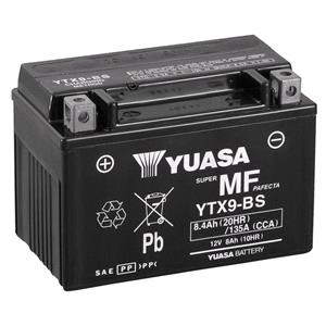 Motorcycle Batteries, Yuasa Motorcycle Battery   YT Maintenance Free YTX9 BS 12V Battery, Combi Pack, Contains 1 Battery and 1 Acid Pack, YUASA