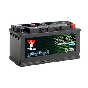 Motorhome Caravan Batteries, YBX Active Leisure & Marine Range, L36 EFB Battery, 100Ah 850ccp, 353 x 175 x 190mm , YUASA