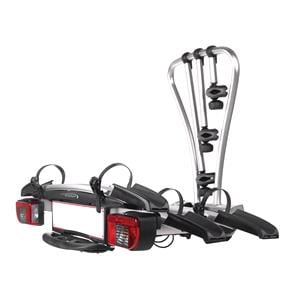 Yakima JustClick Silver Tow Bar Mounted Bike Rack (Wheel Support) for 3 (4) Bikes