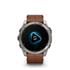 Garmin Fenix 8 Smartwatch 51mm AMOLED in Carbon Grey with Chestnut Leather Strap